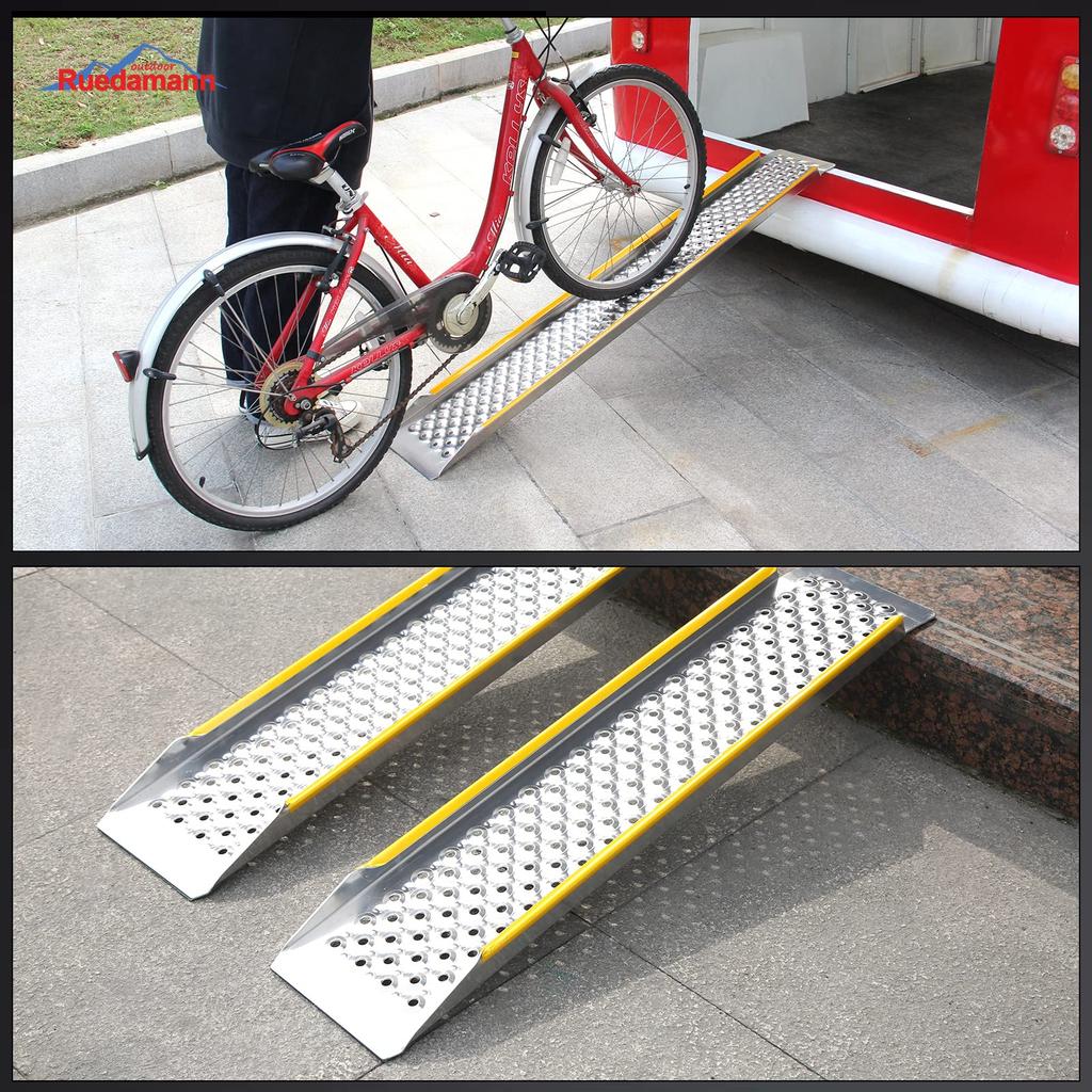 Ruedamann Bike 100cm 300kg Load Lightweight Aluminum Ladder Rails with for Lawn and Farm in and for Loading Light Trucks Ladder, Long, Capacity,