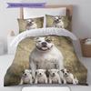 Pit Bull Pattern Bedding Quilt Set Quilt Cover Pillowcase Home Decoration Gift (1 * duvet cover + 2 * pillowcase, without core)