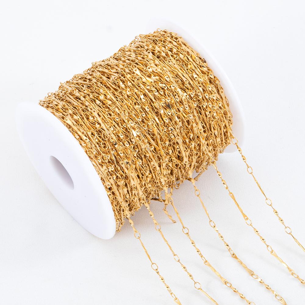 No Fade 1Meter Stainless Steel Necklace Bracelet Thick Golden Chains Geometry Rolo Cuban Link Chain DIY Jewelry Making Wholesale