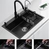 Stainless Steel Black Nano Large Single Bowl Kitchen Sink for Vegetables, Dishwashing, and Handwashing, Thickened Handmade Design