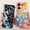 For Xiaomi Poco X6 Pro Case Cover Transparent Cute Cat Fashion Butterfly Funny Painted Casing 2311DRK48G 2311DRK48I