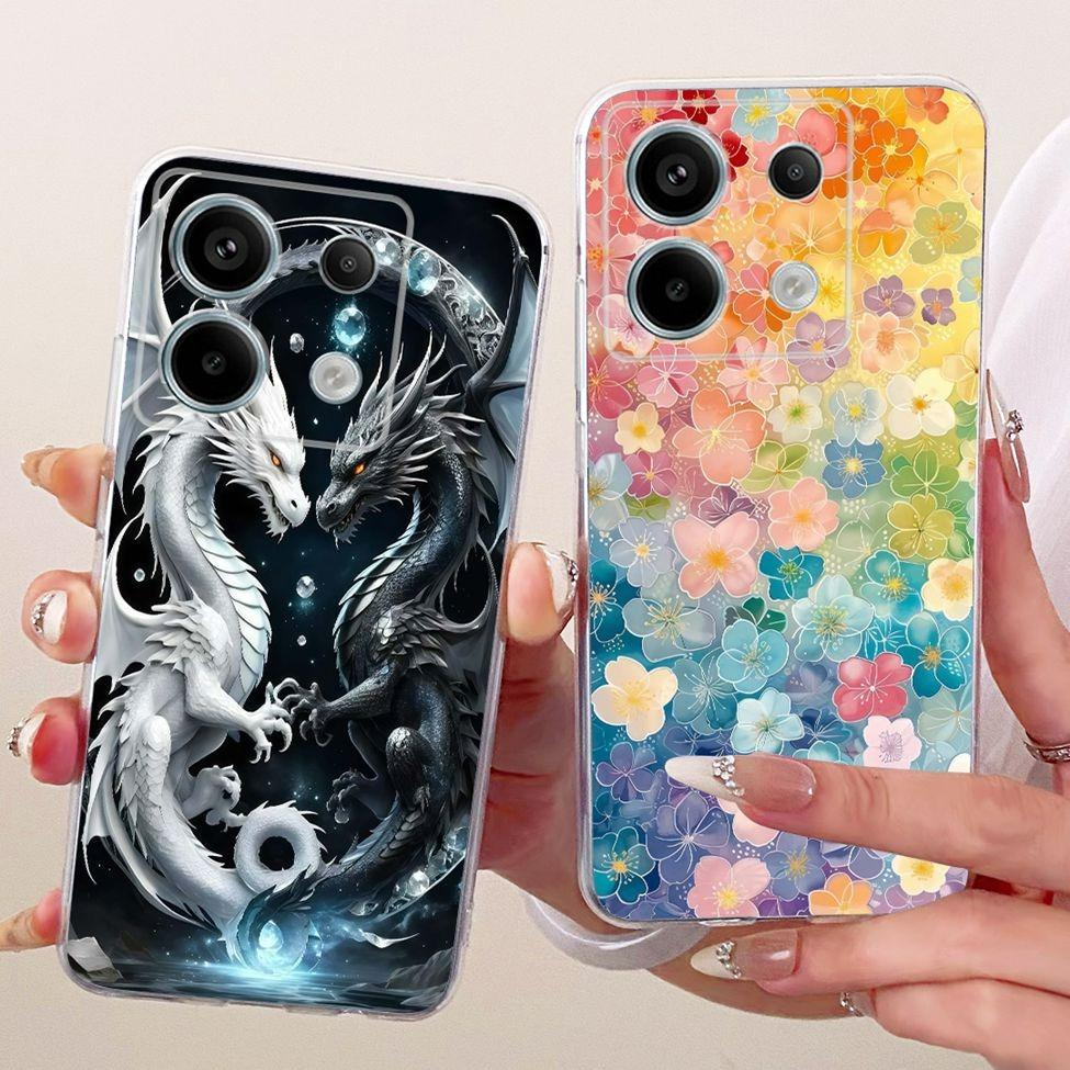 For Xiaomi Poco X6 Pro Case Cover Transparent Cute Cat Fashion Butterfly Funny Painted Casing 2311DRK48G 2311DRK48I
