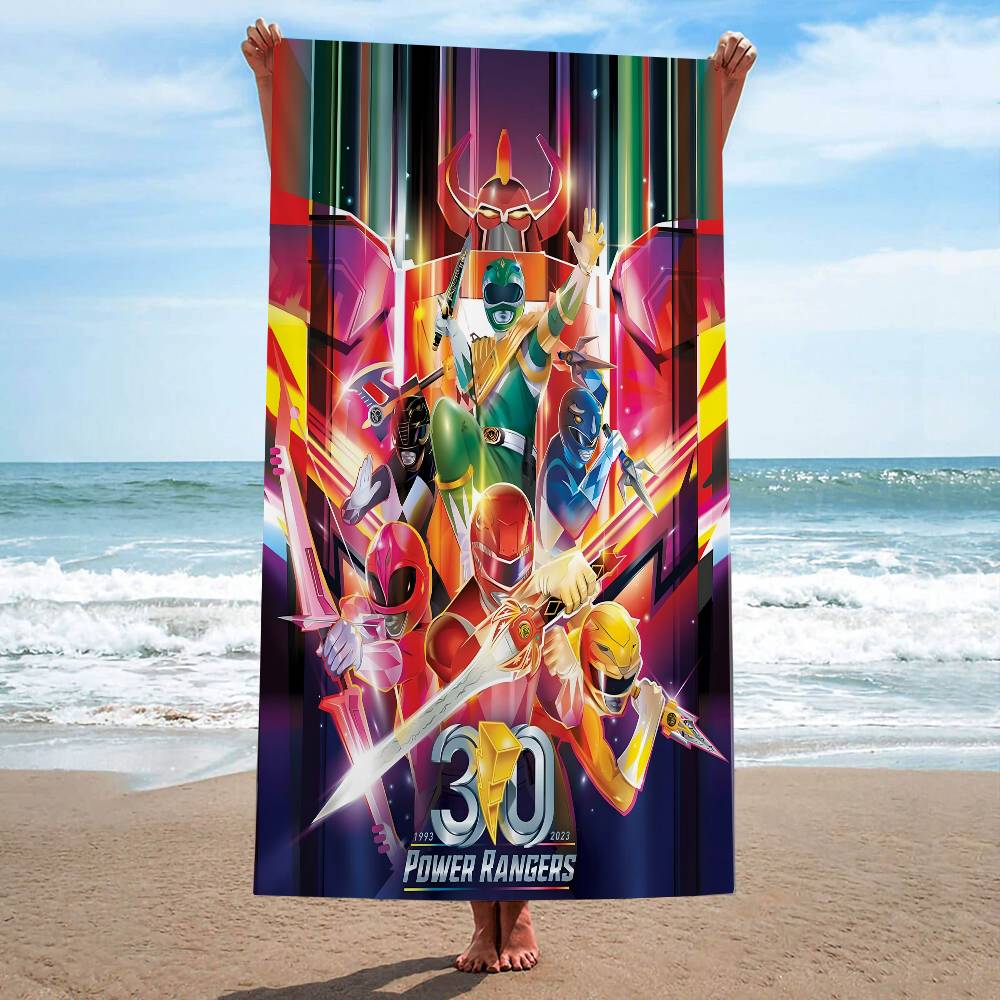 M-Mighty M-Morphin Power Rangers Big Microfiber Beach Towels Dry Towel Sand Beach Towels Pool Towel for Travel Swim Pool Yoga