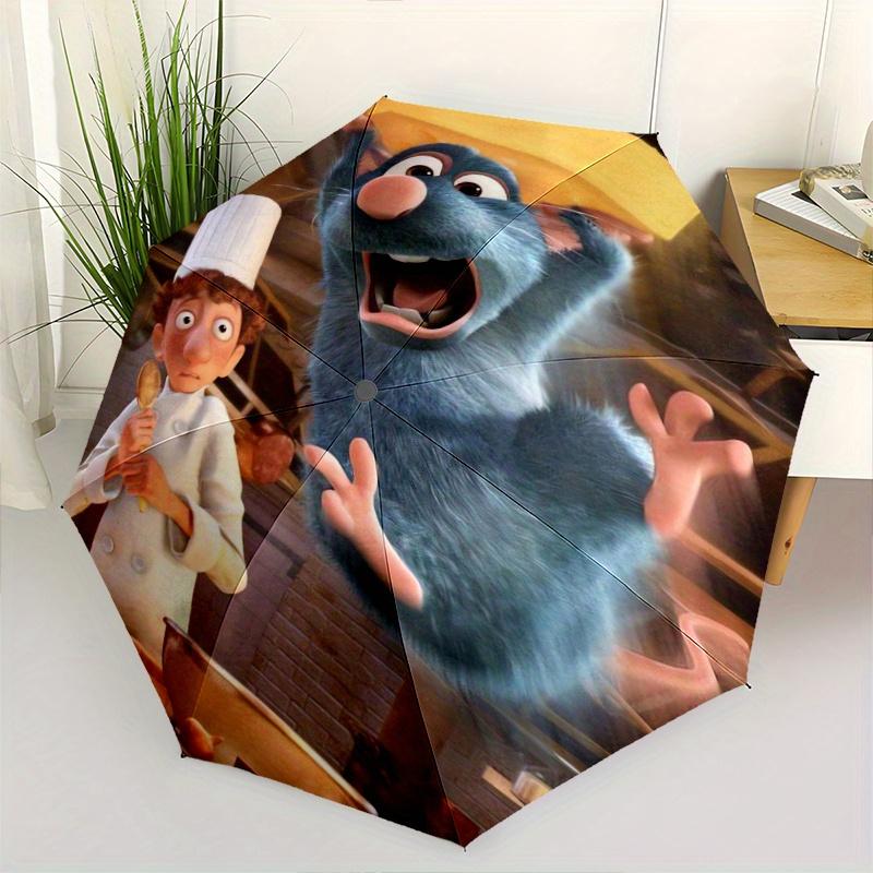 

Ratatouille Movie Poster Automatic Opening and Closing Umbrella - Small Umbrella Suitable for Various Occasions, Portable 3-Fold Small Umbre