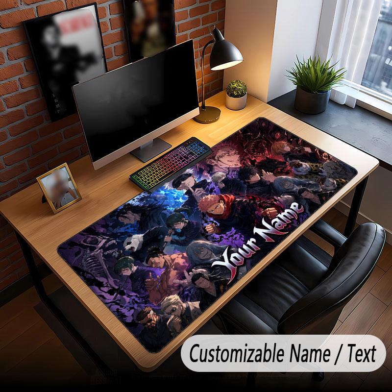 Custom Name Extended Mouse Pad,Jujutsu Kaisen Gaming Desk Mat For Home Office Desktop Decor