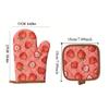2pcs Heat Resistant Cotton Oven Mitts Thickened Kitchen Microwave Mittens  Cooking Tool