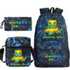 Funny Cartoon Geometry Dash Backpack 3pcs Set Students School Bags School Girls Boys Sports Bookbag Edition Trendy Backpack