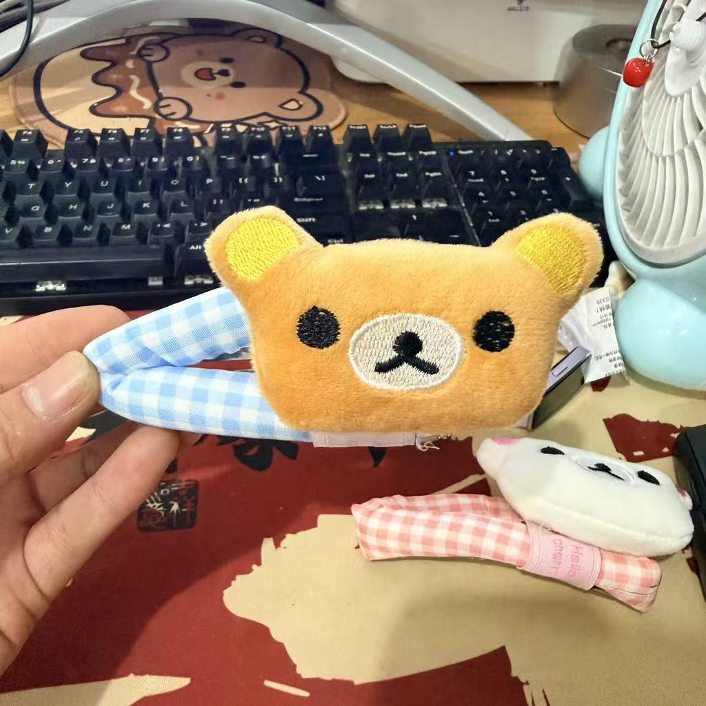 Rilakkuma Fluffy Hair Tie - Autumn/Winter Plush Cartoon Style