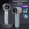 LED Powered Mini Portable Fan Small Size USB Rechargeable Mini Fan  Display Use