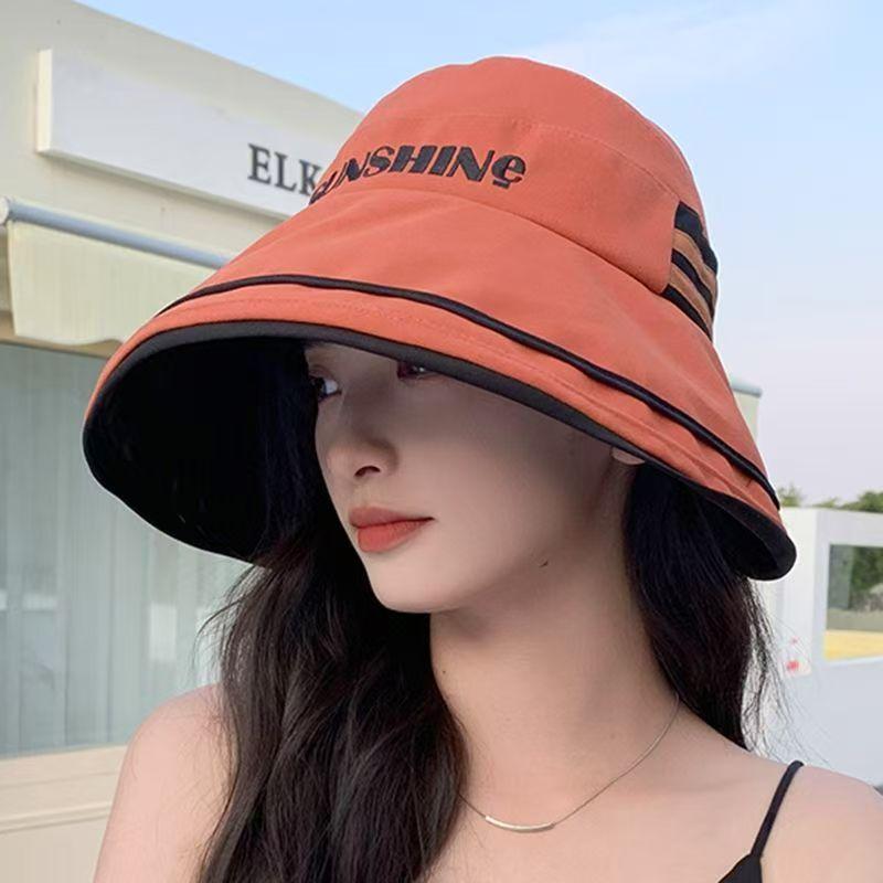 

Vinyl Empty Top Sun Hat for Women Spring Summer Travel Beach Sun Protection Uv Protection Large Brim Foldable Fisherman Hat One size fits all