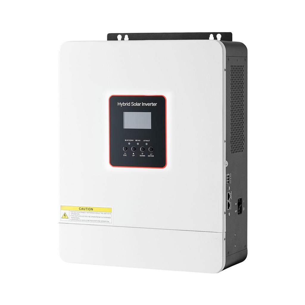 4000W hibridinis saulės keitiklis, 24V DC į 230V AC, grynos sinusinės bangos galios keitiklis įkroviklis, su integruotu 120A MPPT saulės valdikliu, WiFi moduliu,