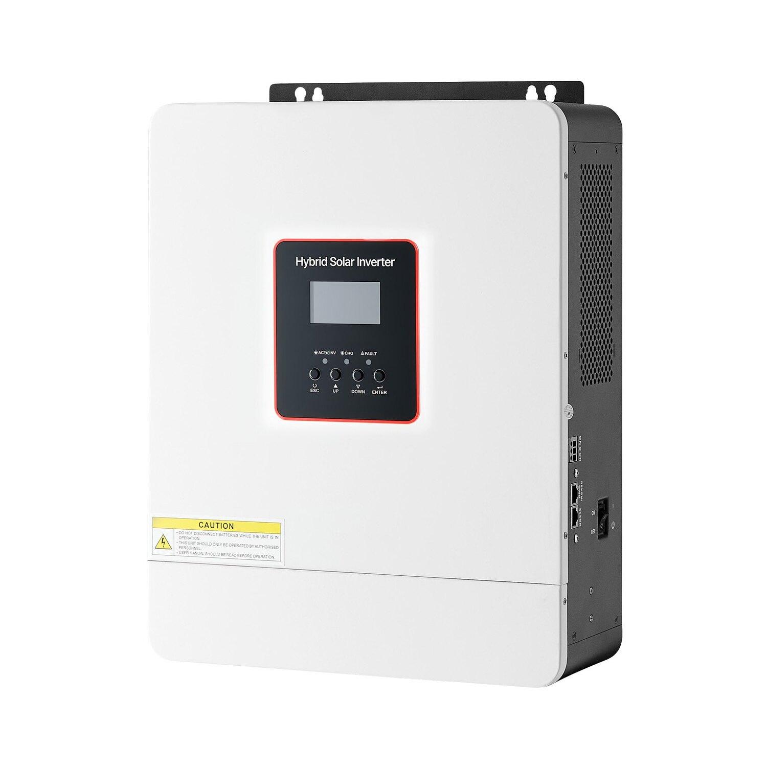 4000W Hibrid szolár inverter, 24V DC - 230V AC, Tiszta szinuszos áramátalakító töltő, Beépített 120A MPPT szolár vezérlővel, WiFi modullal,