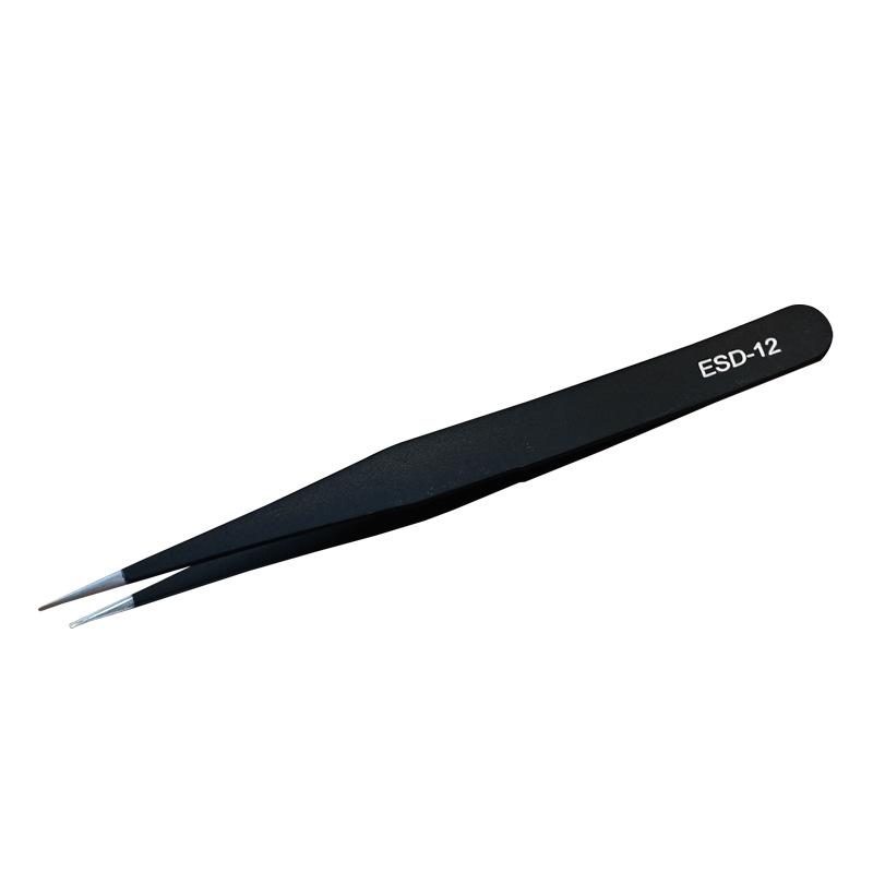 6PCS ESD Anti Static Stainless Steel Tweezers Repair Tools for Electronics Repair Soldering Craft Precision Tweezers Set