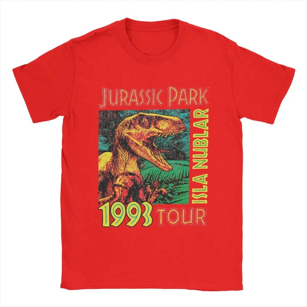 Mens TShirts Jurassic Park 1993 Tour Novelty Pure Cotton Tee Shirt Short Sleeve T Shirts O Neck Tops Graphic