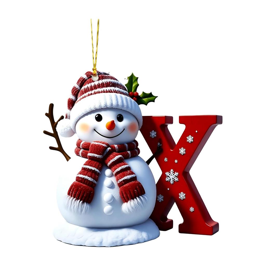 Acrylic Snowman Letter Car Hanging Ornament Christmas Car Decor