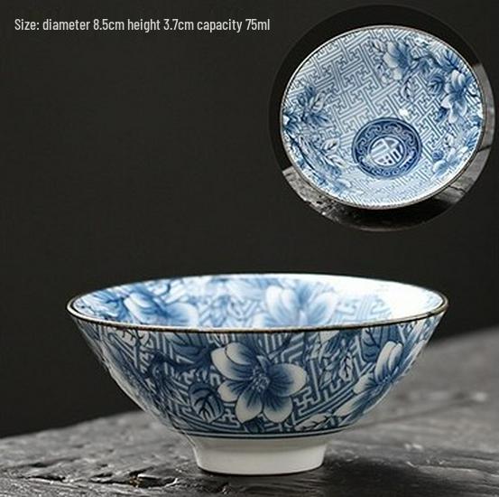 Blau-weiße Douli-Teetasse aus Porzellan für Kung-Fu-Tee