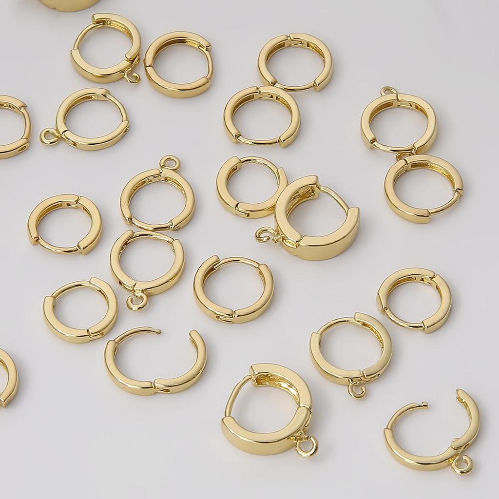 1 par de pendientes de gancho de latón de 12/13/14mm para mujeres y niñas, accesorios de cierre de pendientes