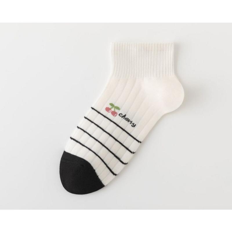 Spring and Summer Thin Socks for Girls, Short Socks, Cherry Trend, Cute Student, Low-top, Shallow-mouthed Boat Socks for Girls