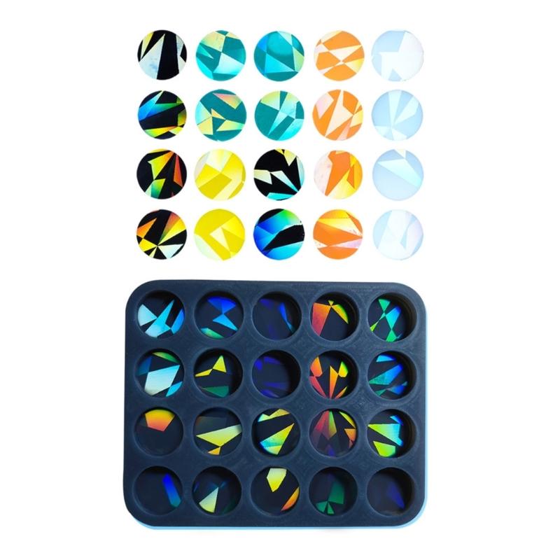 Silicone Mold for Earring Pendant Holographic Round Earring Resin Mold Rainbow Light Earring Keychain Charm Epoxy Mold