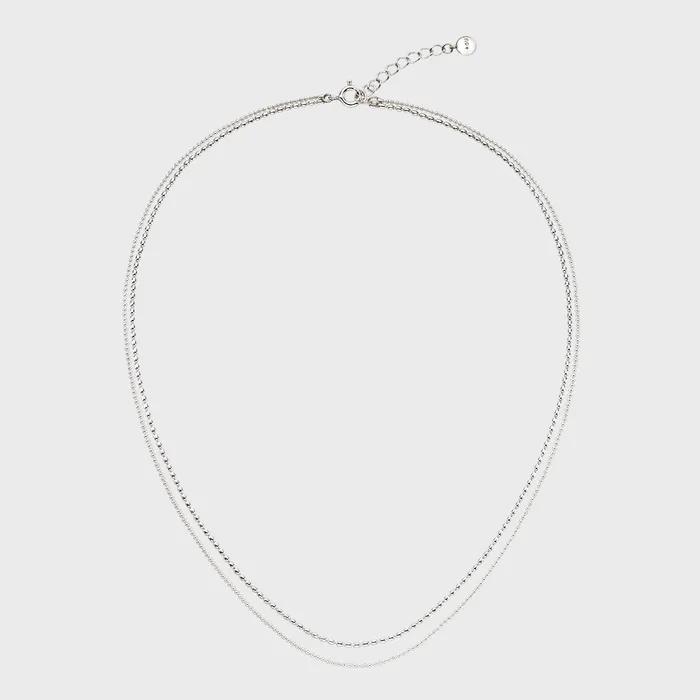 SS014 Layered Ball Chain Necklace