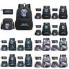 Movie Peripheral Print Backpack, School Bag Student Campus With Plush Ball Backpack