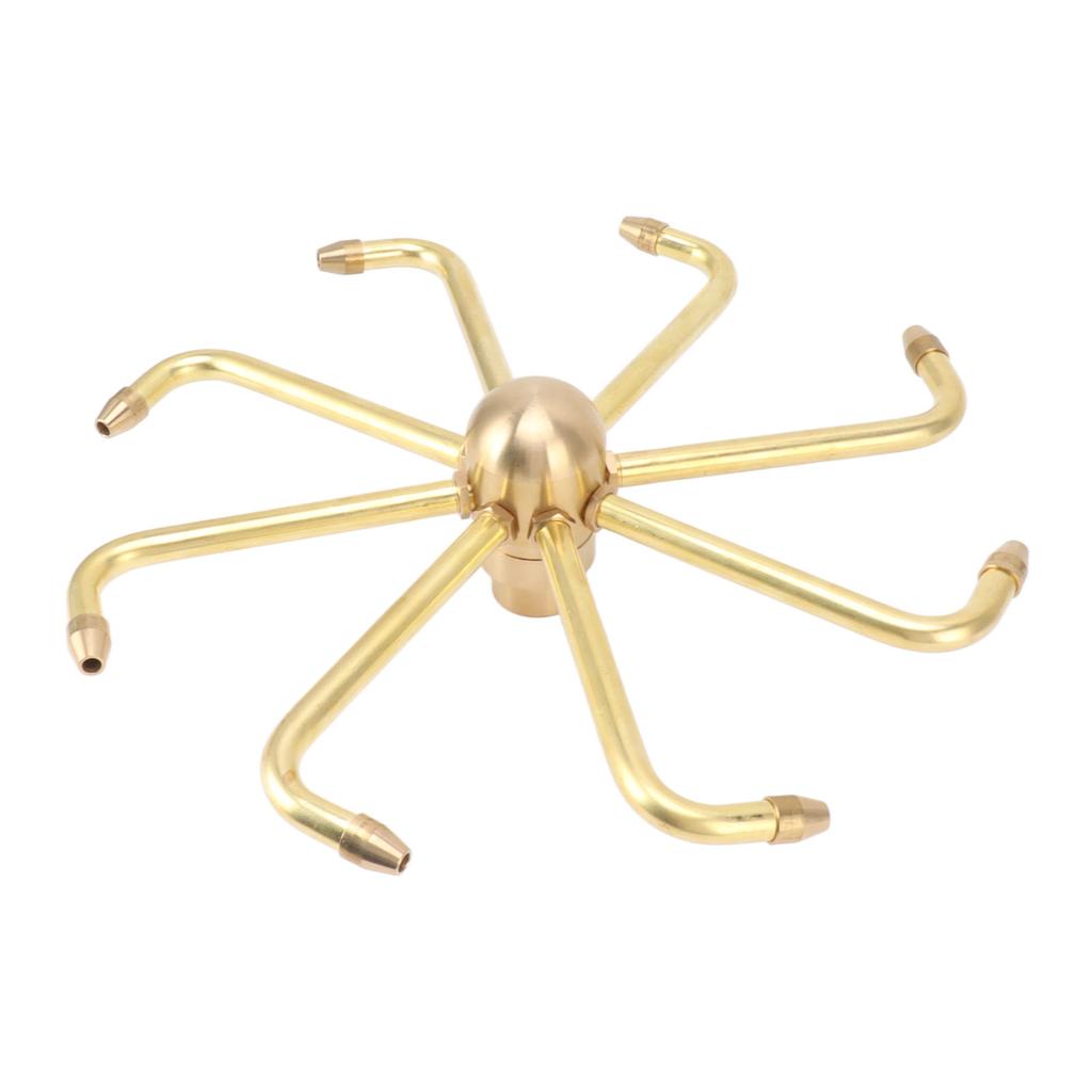 8 Holes Fountain Nozzles Brass Windmill Rotating Fountain Water Spray Head for Rockery Fish Pond