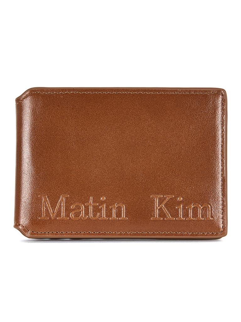 Matin Kim Embossed Logo Business Wallet In Camel