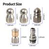 Mini Sewer Jetter Nozzle 1/4'' Quick Connect Drain Cleaning Nozzle Tips Kit for Drain Jetting Hose