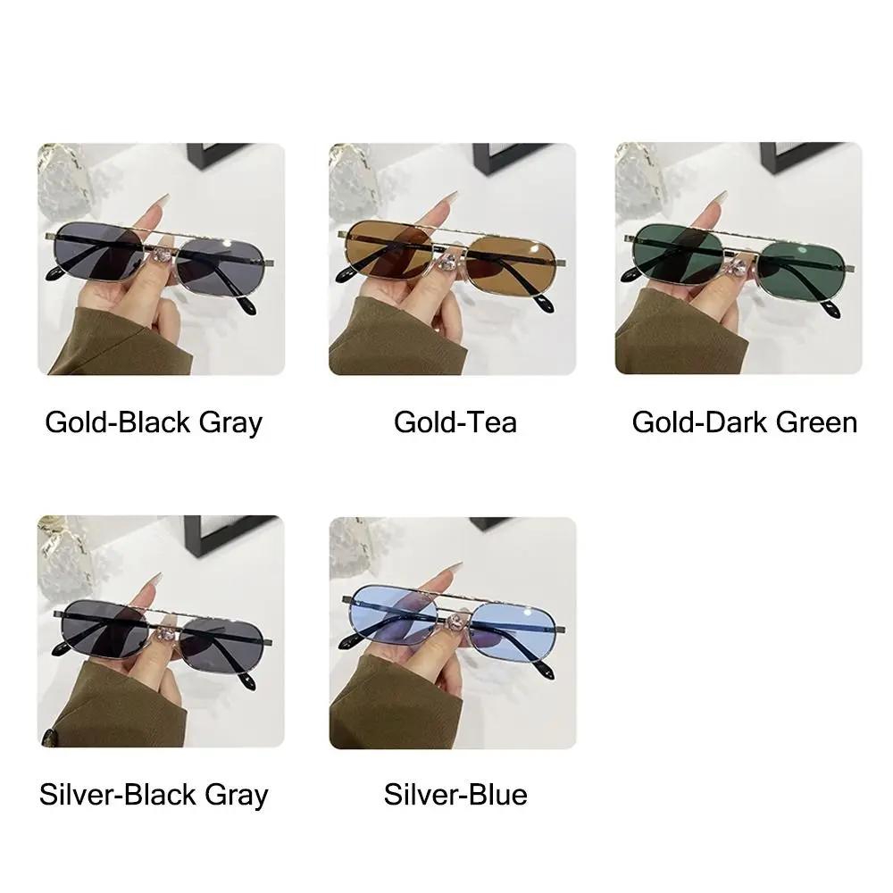 Trendy Metal Frame Small Sunglasses UV Protection Hip Hop 90's Glasses Beach/Travel/Streetwear Eyeglasses for Women & Men