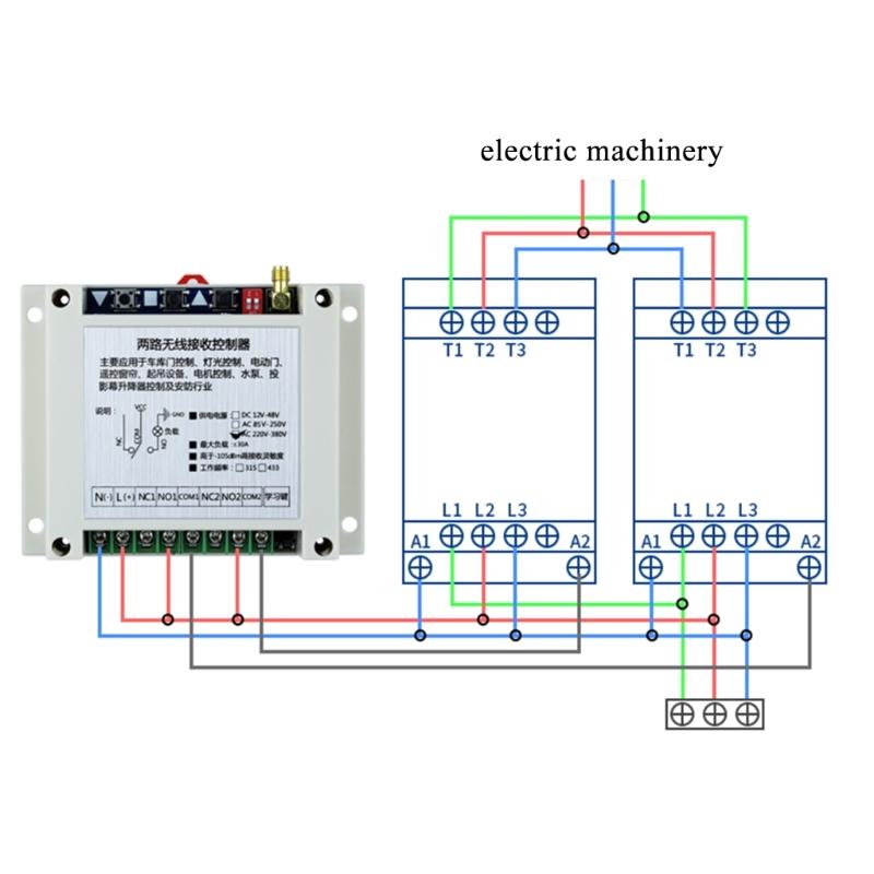 433MHz/315MHz High Power AC220V-380V RF Remote Control Switch 2CH Receiver Industrial Transmitter for Pump LED Light