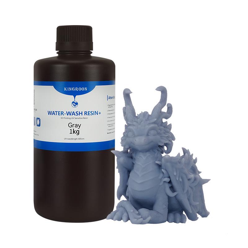 

Water-Washable High Hardness Photosensitive Resin for 3D Printing, Transparent Black & White, Easy Clean. серый