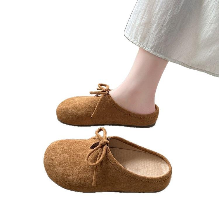 Boken bag head and half slippers, wearing new spring flat-bottomed lazy Birkenstocks