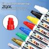 Plastic Surface Paint Pens 12 Colors Flat Tip Marker, Oil Based Broad Pen for Metal Tire Rubber Steel Glass Leather, Waterproof Quick Dry Touch
