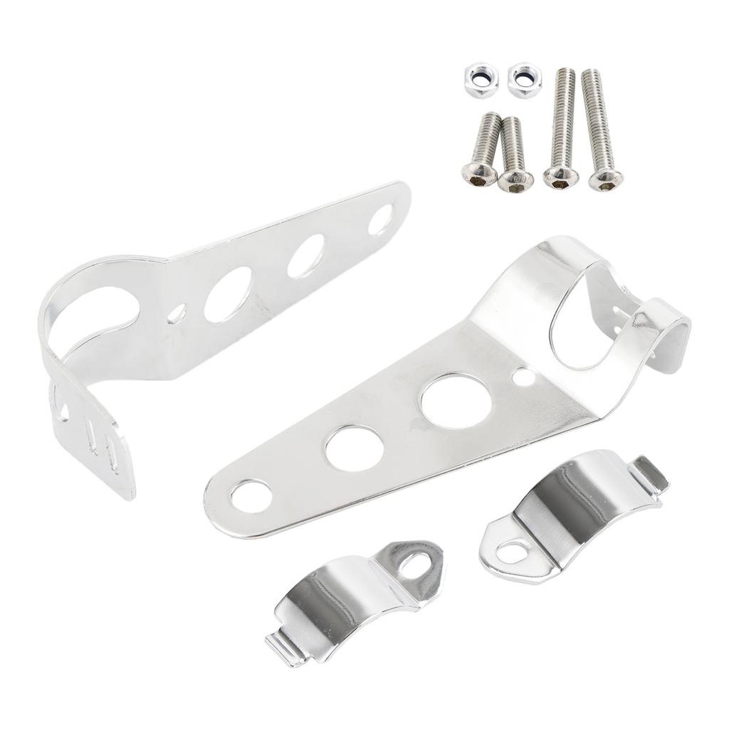 34mm-42mm Fork Chrome Headlight Mount Bracket Motorcycle Headlamp Holder Adapter