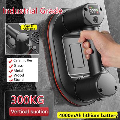 300KG Load Intelligent Display Electric Vacuum Suction Cup Heavy Duty Granite Tile Glass Lifter Industrial Grade Tile Tools