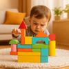40PCS/SET Learning Sensory Wooden Building Blocks Colorful Early Educational Toys  For Children
