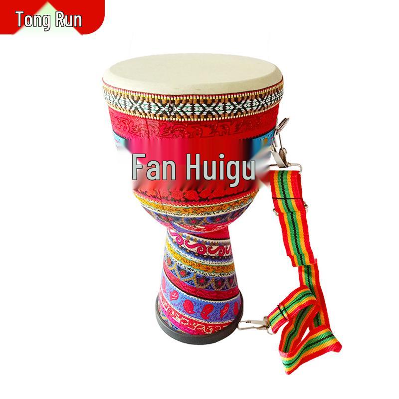 8-inch Beginner African Drummer Children s Percussion Instrument with Imitation Sheepskin, Yunnan Lijiang Design -