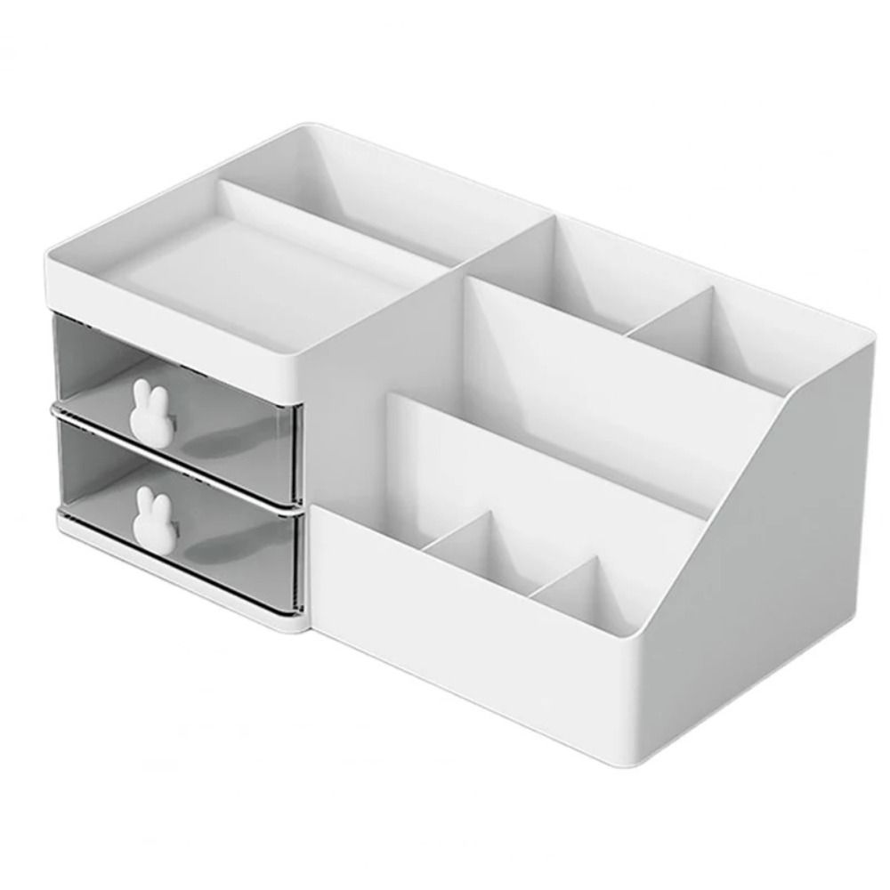 10 Compartments Desktop Stationery Storage Box Cute Bunny Desk Pen Holder  Office