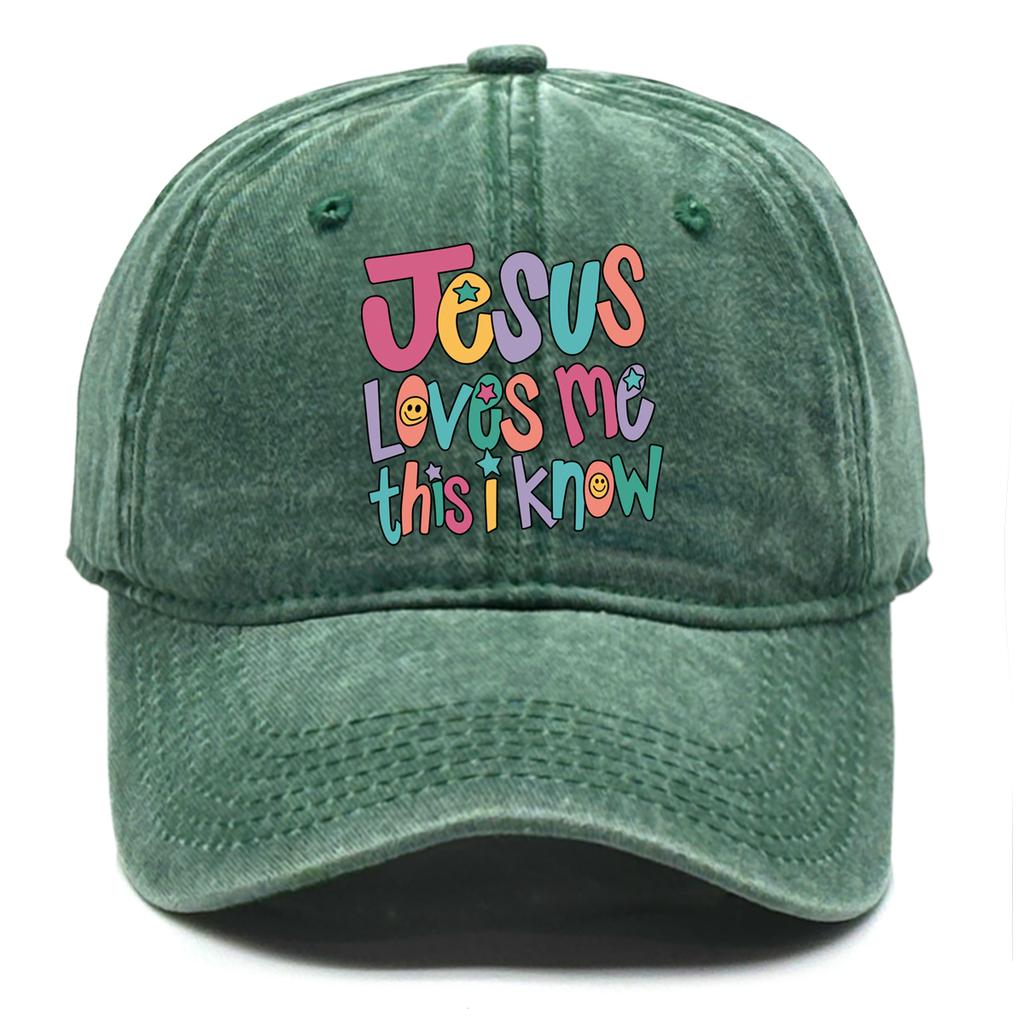 "Jesus Love Me" Print Adjustable Baseball Caps Unisex Hats For Woman Washed Cotton Curved Brim Snapback Baseball Hat