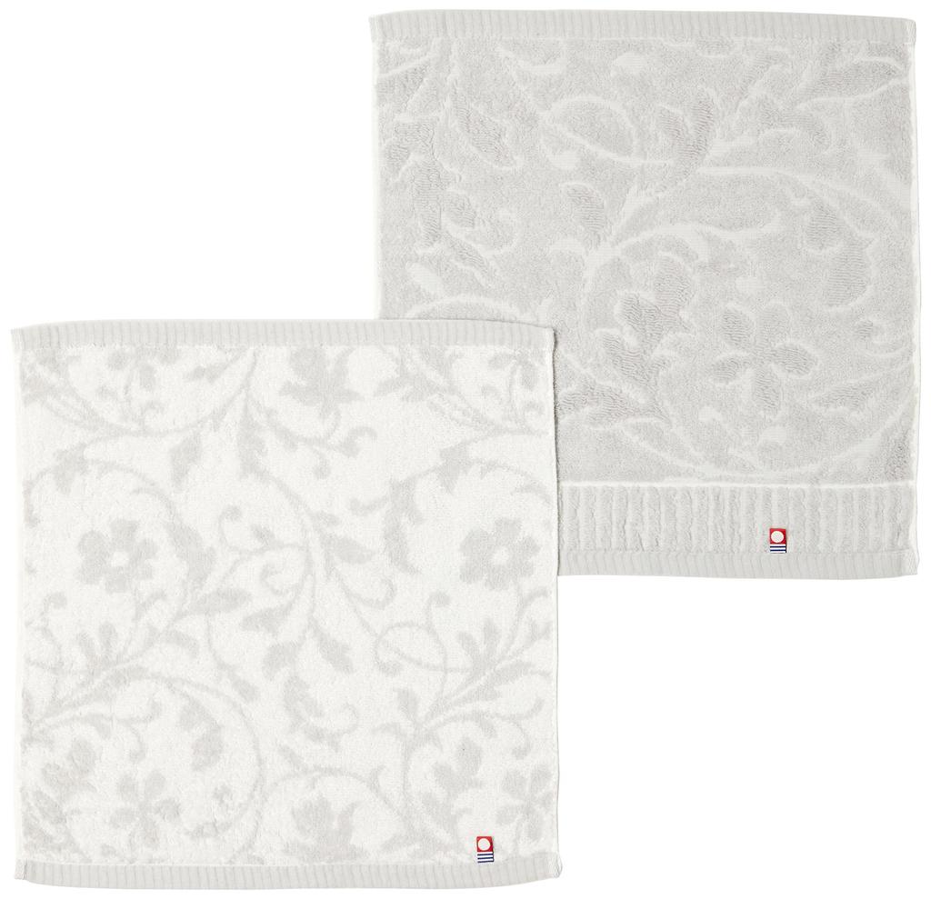 Hayashi Towel Gift Shikoku Imabari Kaori 34 x 35 2 Towels Set, Pattern, Gray, cm, SI100329,
