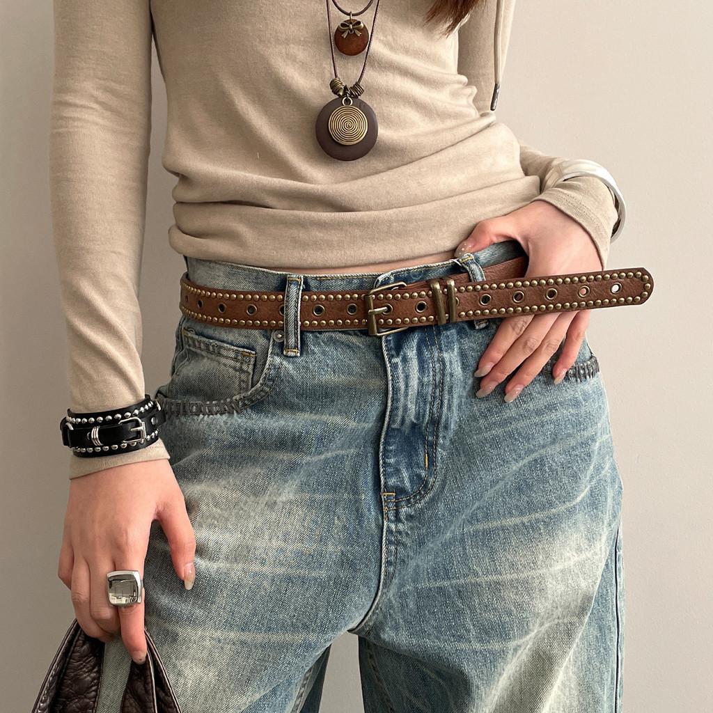 Stylish American Vintage Pu Leather Waist Belt With Alloy Pin Buckle For Daily Use