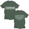 Charlie Kirk Classic Quote Courage Over Sikence T Shirts Freedom Men Women Trendy Short Sleeve Oversized Cotton Casual T-shirts