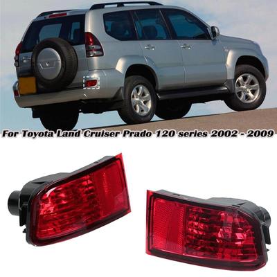 Car Tail Light Rear Bumper Fog Light Red Without Bulb For Toyota Land Cruiser Prado 120 Series GRJ120 TRJ120 FJ120 2002 - 2009