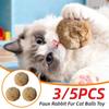 3/5PCS 8cm Faux Rabbit Fur Cat Balls Toy Cat Mint Toy Ball Funny Interactive Gifts for Kitten Indoor Playing Chewing Scratching