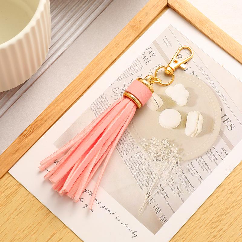 Cross Leather Tassel Keychain & Silicone Bracelet Pendant