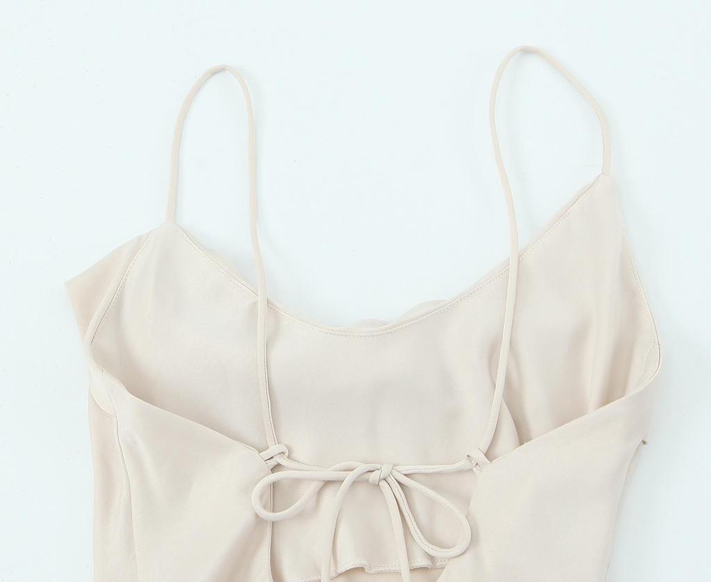 European & American Style Summer Back Tie Waist Slimming Sling Dress