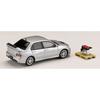 HJ64 1/64 Mitsubishi Lancer Evolution 9 GSR with Engine Display Model, Cool Silver Metallic, Finished