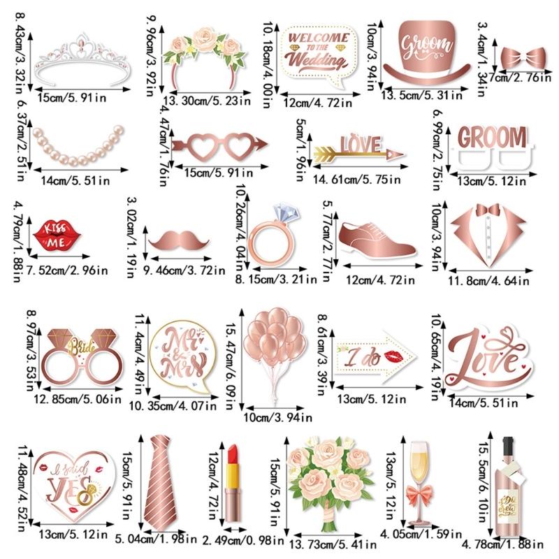 Suprimentos para Festa de Casamento Adereços de Papel para Cabine de Fotos e Conjunto de Moldura Decorações Divertidas de Fundo para Diversão e Fotografia de Casamento