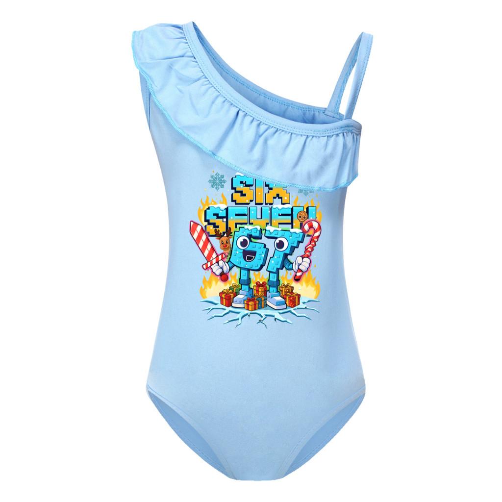 5193 Детский купальник с мультяшным принтом, купальник с рюшами, цельный купальник для плавания 100cm