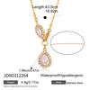 Classic Oval Zircon Pendant Necklace for Women 18K Gold PVD Plated Stainless Steel Snake Chain Necklace Fashion Jewelry